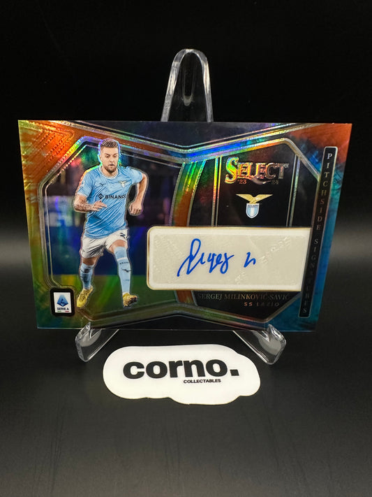 2023-24 Panini Select Serie A - Pitchside Signatures - Sergej Milinkovic-Savic Lazio