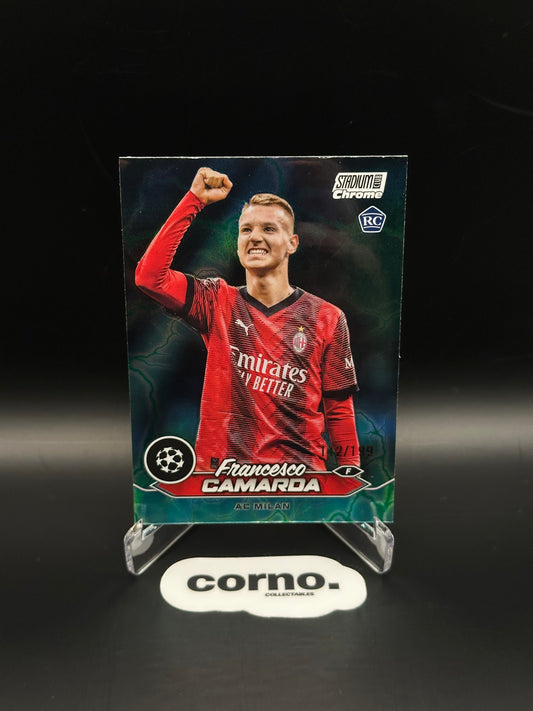 2023-24 Topps Stadium Club Chrome UEFA Club Competitions - Francesco Camarda AC Milan